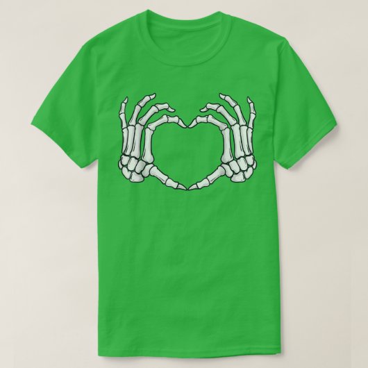 Skeleton Hands Heart Sign Botten Funny Halloween T-shirt (Design voorkant)