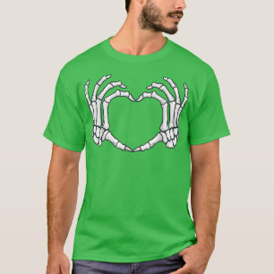 Skeleton Hands Heart Sign Botten Funny Halloween T-shirt