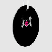 Skeleton Hands Heart Sign Funny Pickle Valentijns Ornament (voorkant)
