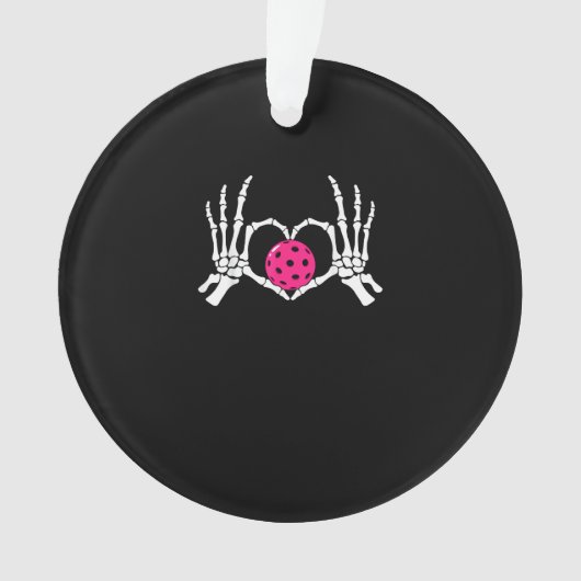Skeleton Hands Heart Sign Funny Pickle Valentijns Ornament (voorkant)