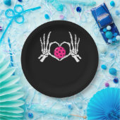 Skeleton Hands Heart Sign Funny Pickle Valentijns Papieren Bordje (Feest)