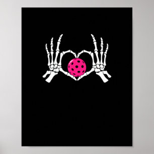 Skeleton Hands Heart Sign Funny Pickle Valentijns Poster
