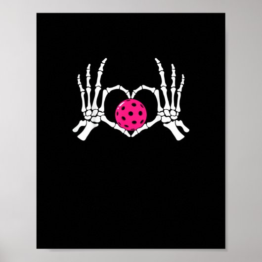 Skeleton Hands Heart Sign Funny Pickle Valentijns Poster (Voorkant)