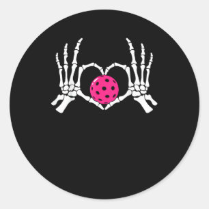 Skeleton Hands Heart Sign Funny Pickle Valentijns Ronde Sticker