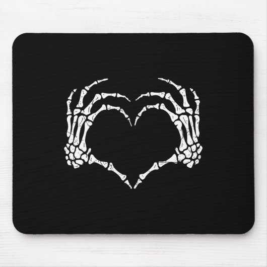 Skeleton Hands Heart Sign Halloween Kostuum Mannen Muismat (Voorkant)