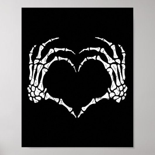 Skeleton Hands Heart Sign Halloween Kostuum Mannen Poster (Voorkant)