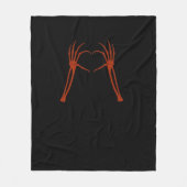 Skeleton Hands Heart Sign Kostuum Grappig Hallowee Fleece Deken (Voorkant)