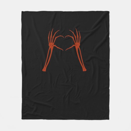Skeleton Hands Heart Sign Kostuum Grappig Hallowee Fleece Deken (Voorkant)