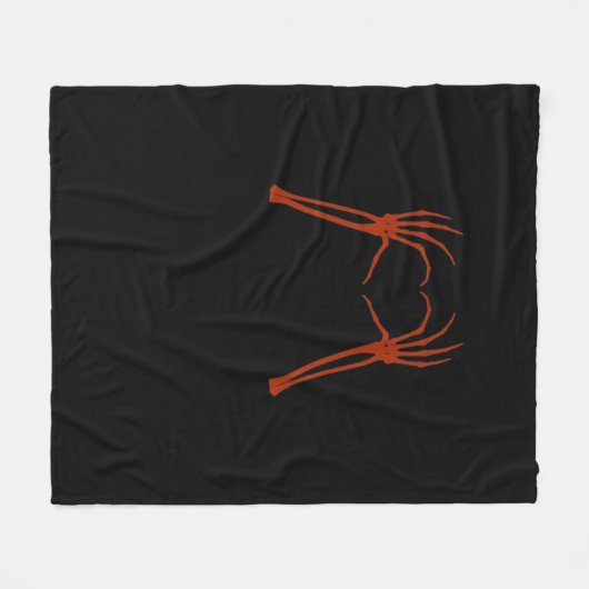 Skeleton Hands Heart Sign Kostuum Grappig Hallowee Fleece Deken (Voorkant (Horizontaal))