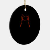 Skeleton Hands Heart Sign Kostuum Grappig Hallowee Keramisch Ornament (Rechts)