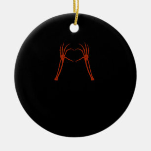 Skeleton Hands Heart Sign Kostuum Grappig Hallowee Keramisch Ornament