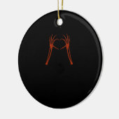 Skeleton Hands Heart Sign Kostuum Grappig Hallowee Keramisch Ornament (Links)