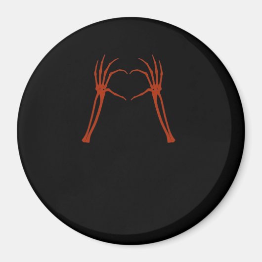 Skeleton Hands Heart Sign Kostuum Grappig Hallowee Magneet (Voorkant)