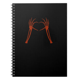 Skeleton Hands Heart Sign Kostuum Grappig Hallowee Notitieboek