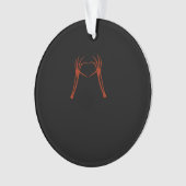Skeleton Hands Heart Sign Kostuum Grappig Hallowee Ornament (voorkant)