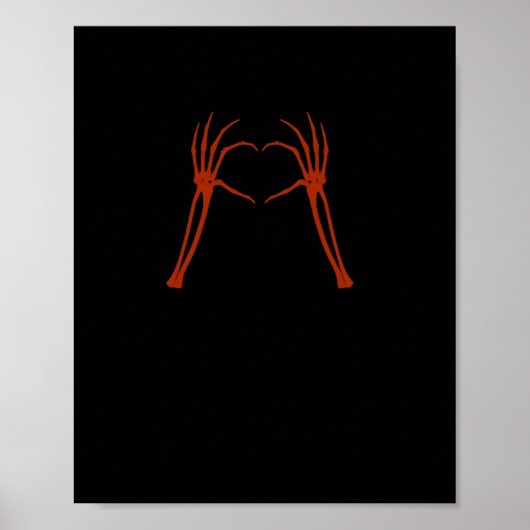 Skeleton Hands Heart Sign Kostuum Grappig Hallowee Poster (Voorkant)