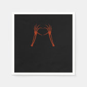 Skeleton Hands Heart Sign Kostuum Grappig Hallowee Servet (Voorkant)