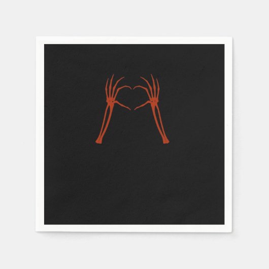 Skeleton Hands Heart Sign Kostuum Grappig Hallowee Servet (Voorkant)