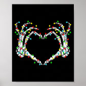 Skeleton Hands Heart Sign Light Christmas Costume  Poster (Voorkant)
