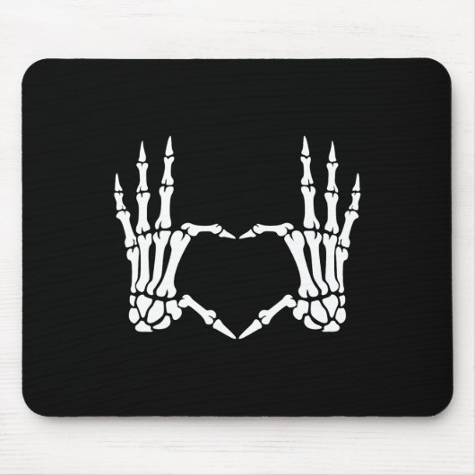 Skeleton Hands Heart Sign Retro Halloween Costume Muismat (Voorkant)
