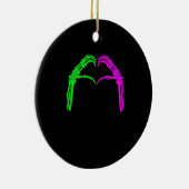 Skeleton Hands Heart Sign Retro Halloween Costuum Keramisch Ornament (Rechts)