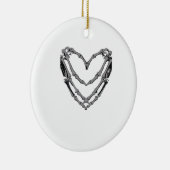 Skeleton Hands Heart Sign Retro Halloween Costuum Keramisch Ornament (Rechts)