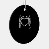 Skeleton Hands Heart Sign Retro Halloween Costuum Keramisch Ornament (Rechts)