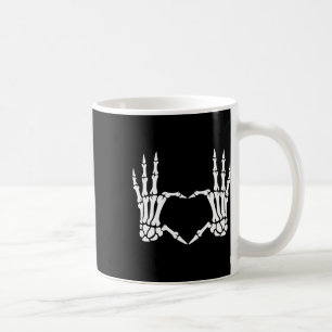 Skeleton Hands Heart Sign Retro Halloween Costuum Koffiemok