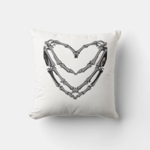 Skeleton Hands Heart Sign Retro Halloween Costuum Kussen