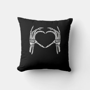 Skeleton Hands Heart Sign Retro Halloween Costuum Kussen