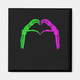 Skeleton Hands Heart Sign Retro Halloween Costuum Magneet