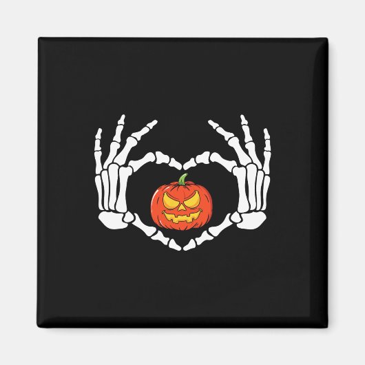 Skeleton Hands Heart Sign Retro Halloween Costuum Magneet (Voorkant)