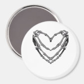 Skeleton Hands Heart Sign Retro Halloween Costuum Magneet (Voorkant / Achterkant)