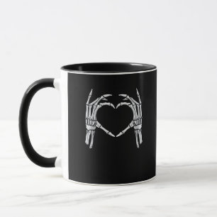 Skeleton Hands Heart Sign Retro Halloween Costuum Mok