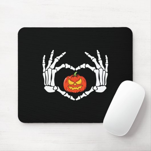 Skeleton Hands Heart Sign Retro Halloween Costuum Muismat (Met muis)