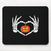 Skeleton Hands Heart Sign Retro Halloween Costuum Muismat (Voorkant)
