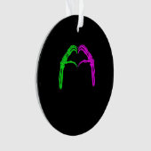 Skeleton Hands Heart Sign Retro Halloween Costuum Ornament (voorkant)