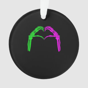 Skeleton Hands Heart Sign Retro Halloween Costuum Ornament
