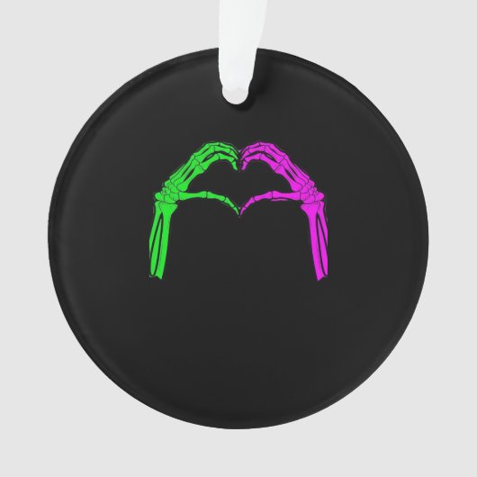 Skeleton Hands Heart Sign Retro Halloween Costuum Ornament (voorkant)