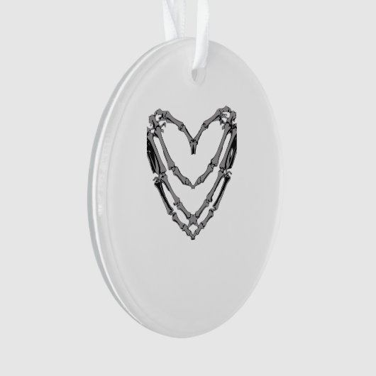 Skeleton Hands Heart Sign Retro Halloween Costuum Ornament (voorkant)