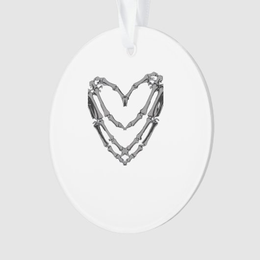 Skeleton Hands Heart Sign Retro Halloween Costuum Ornament (voorkant)