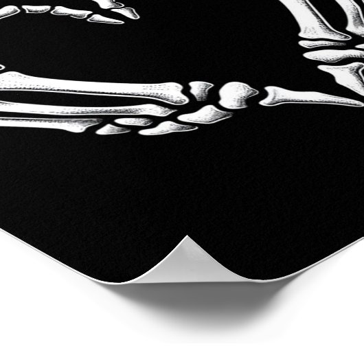 Skeleton Hands Heart Sign Retro Halloween Costuum Poster (Hoek)