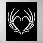 Skeleton Hands Heart Sign Retro Halloween Costuum Poster (Voorkant)