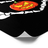 Skeleton Hands Heart Sign Retro Halloween Costuum Poster (Hoek)