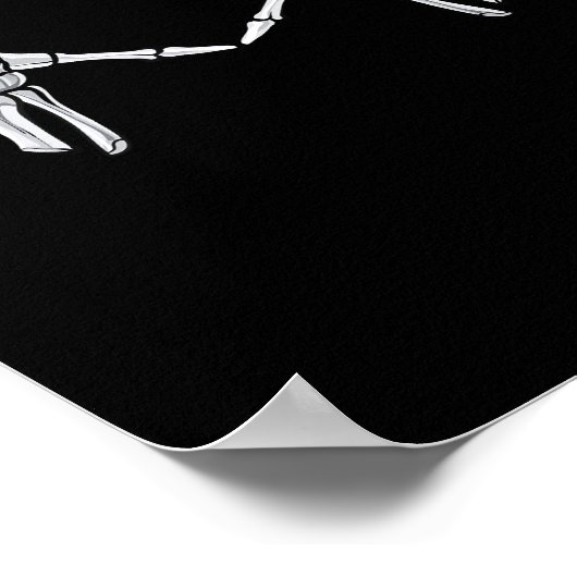 Skeleton Hands Heart Sign Retro Halloween Costuum Poster (Hoek)