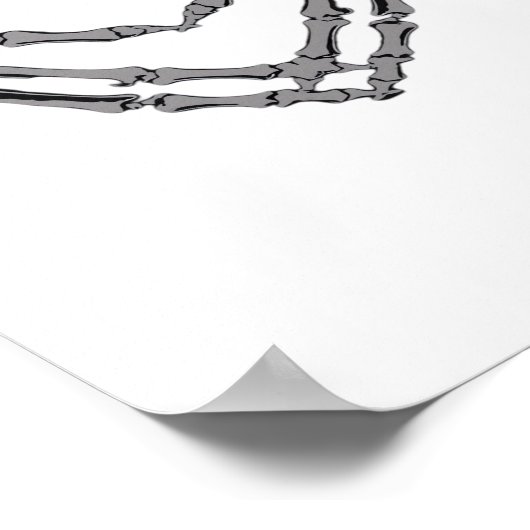 Skeleton Hands Heart Sign Retro Halloween Costuum Poster (Hoek)