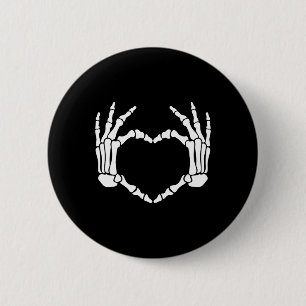 Skeleton Hands Heart Sign Retro Halloween Costuum Ronde Button 5,7 Cm