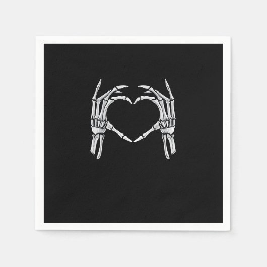 Skeleton Hands Heart Sign Retro Halloween Costuum Servet (Voorkant)