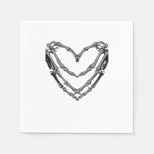Skeleton Hands Heart Sign Retro Halloween Costuum Servet (Voorkant)