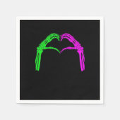 Skeleton Hands Heart Sign Retro Halloween Costuum Servet (Voorkant)